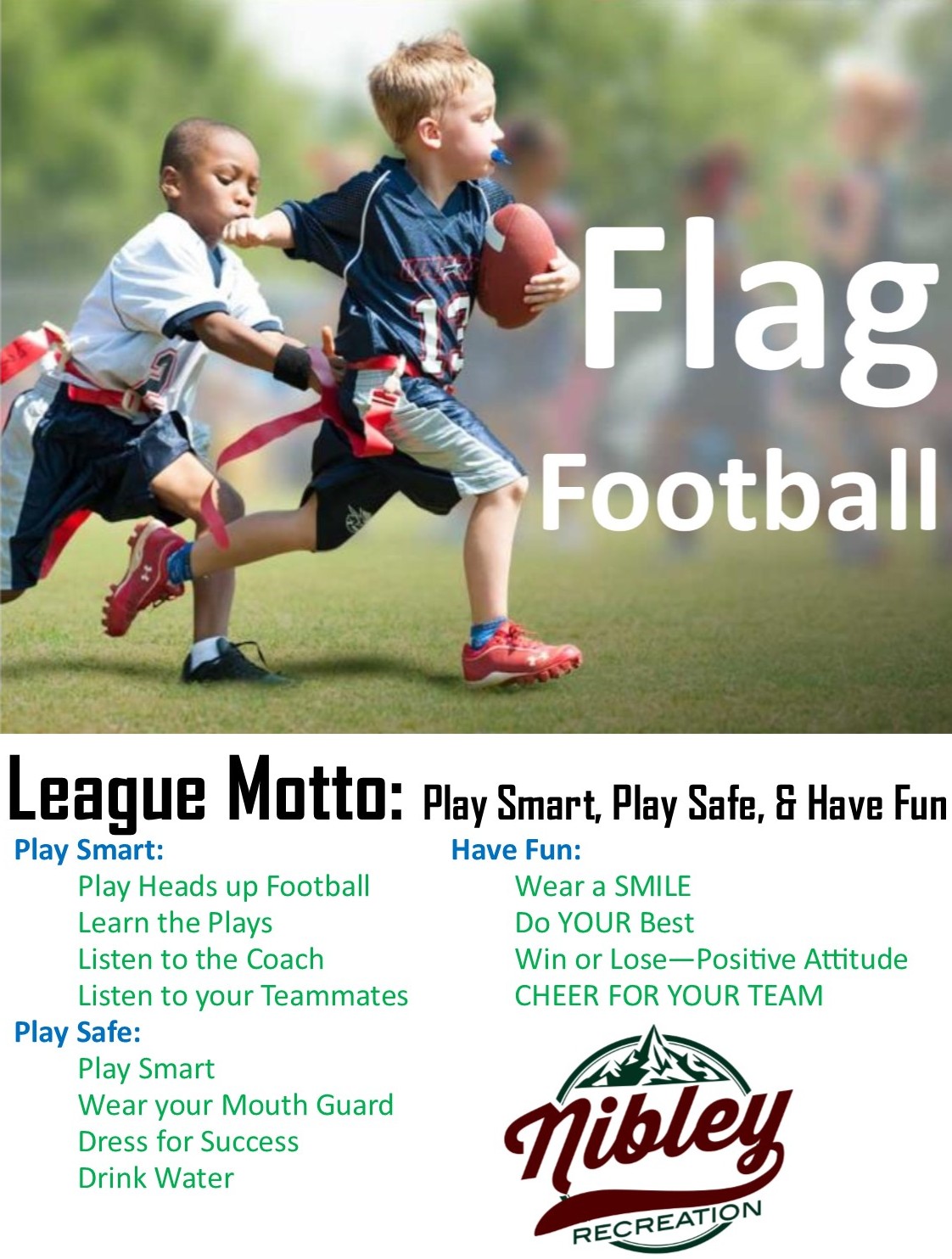 2019 Flag Football League Motto Details