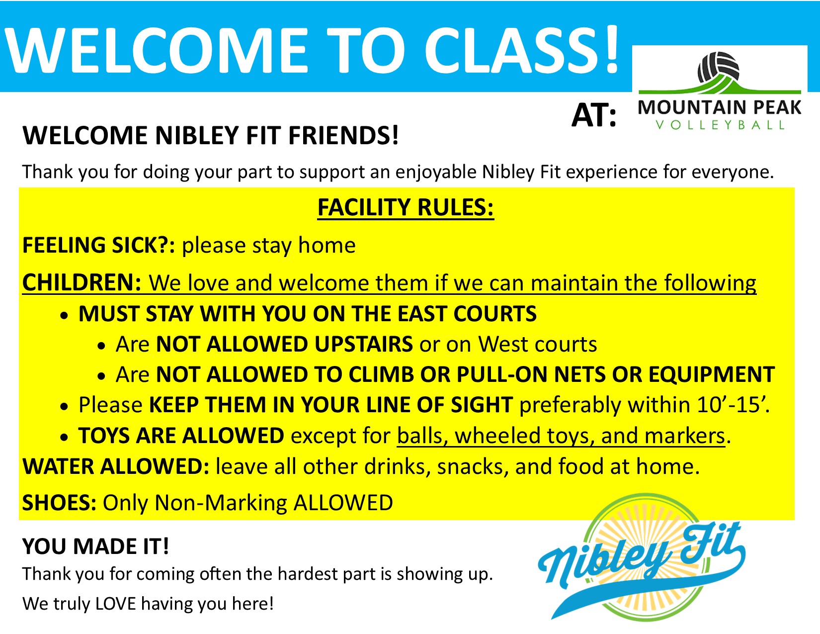 Nibley Fit Mt Peak Rules